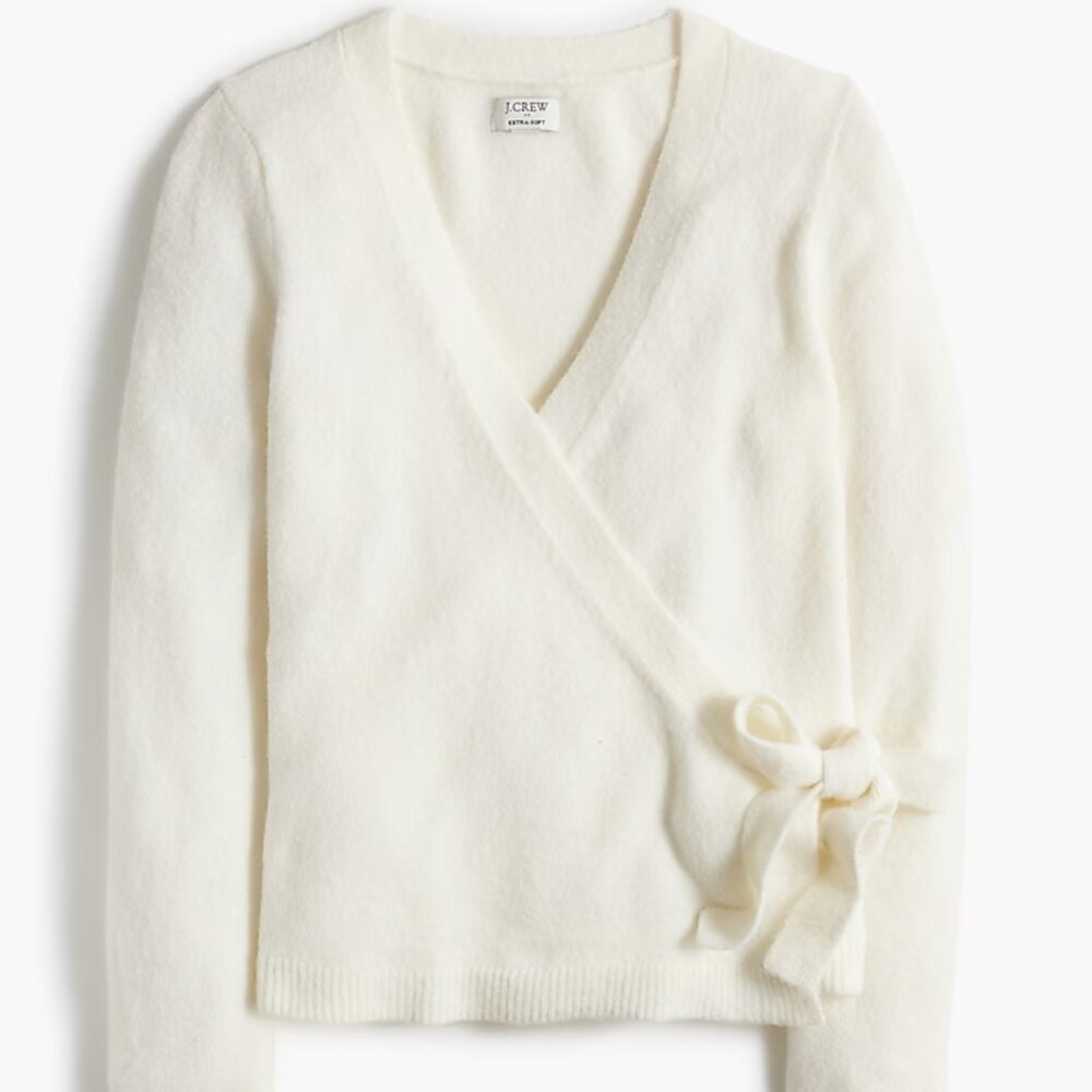 J. Crew Women's Cream Wrap Sweater